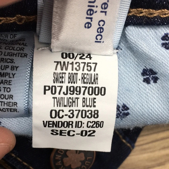 Lucky Brand Sweet Boot Jeans Womens 00/24 Twight Blue Wash Denim Orta‎ Premium - Picture 14 of 14
